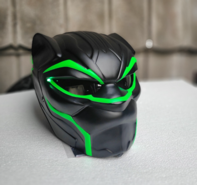 Custom Black Panther Helmet Black For Motorcycle (APPROVED DOT/ECE)