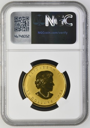 2014 Canada G$50 Maple Leaf Reverse Proof 1oz Gold Coin NGC PF70 Rare Pop 4 OGP - Picture 2 of 6