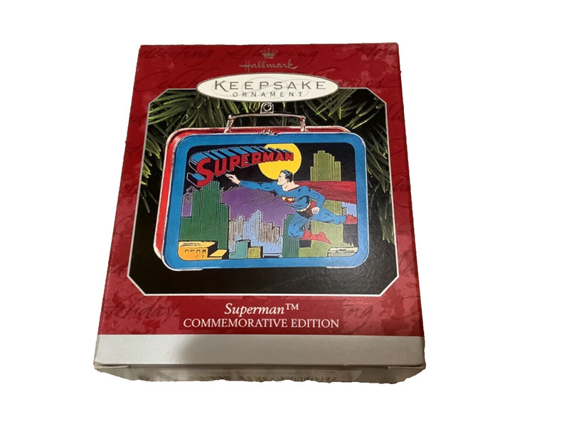 Hallmark 1998 SUPERMAN pressed tin lunchbox ornament