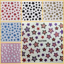 7 Colors Glitter Stars Independence Day July 4 Star Nail Decals Stickers
