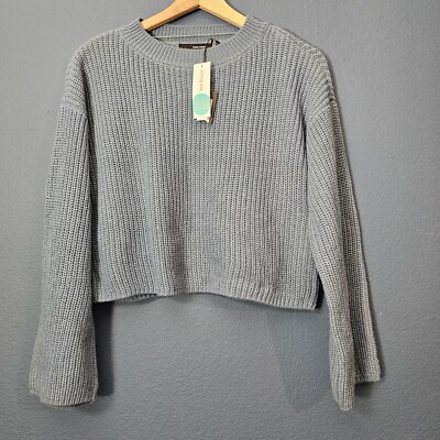 New With Tags Vero Moda Blue Cropped Knit Sweater Women's Size Small