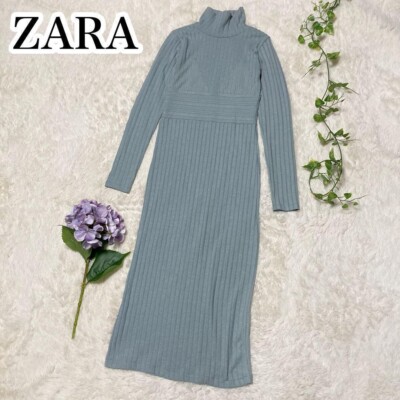 ZARA High-neck ribbed knit long dress in dull blue US S so | eBay ZARA High-neck ribbed knit long dress in dull blue US S so | eBay