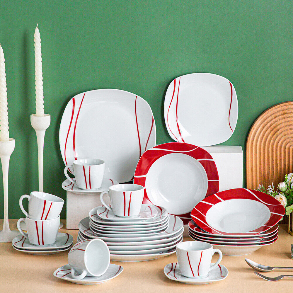 Service 6 Dinnerware Set, Malacasa Dinnerware Sets