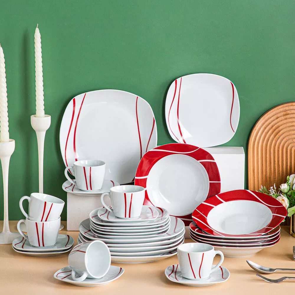 MALACASA 18-Piece White Porcelain Dinnerware in the Dinnerware