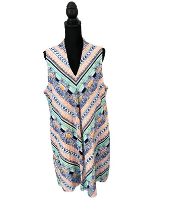 Tommy Bahama Linen Shift Dress XL Grand Isle Resort Tropical Pockets Lined
