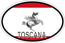 Sticker oval flag vinyl country code italy tuscany