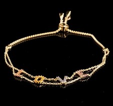 Michael Kors MKC1155AY710 Bracciale Charms 925er Sterling Placcato Oro Nuovo