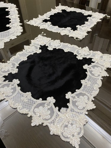 home decor table covers 4 pieces set Velvet Embroidered - Picture 7 of 7