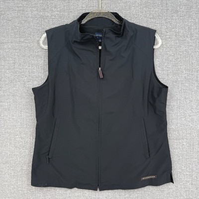 Burberry Golf Vest Women Small Black Full Zip Lightweight Sporty