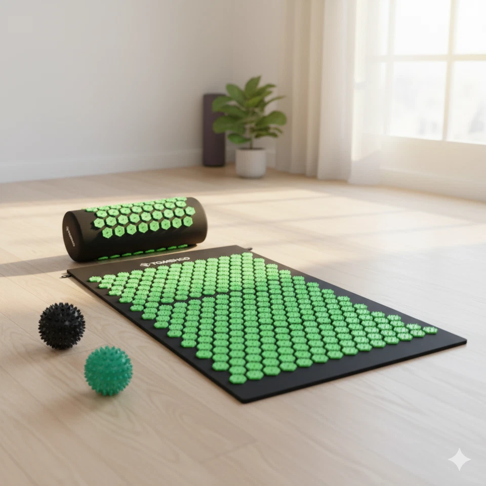 TOMSHOO Akupressurmatte Shiatsu Massagematte Akupunktur Massage Set