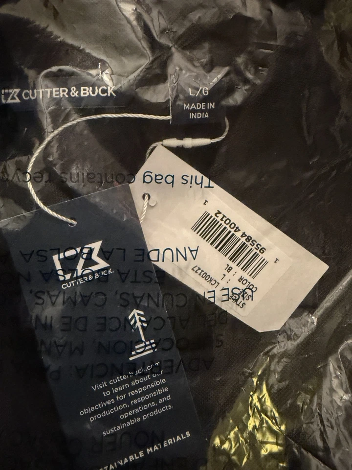 Polo Cutter & Buck para mujer Virtue Eco Piqué reciclado NEGRO nuevo con etiquetas grande LCK00127 Foto 2 de 4