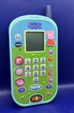 VTech Peppa Pig Let's Chat Learning Phone Blue Light Up Cell Phone Tested Toy