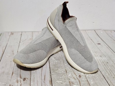LORO PIANA Mens 360 LP Flexy Walk Wish Wool Knit Sneakers Grey 44 / US 10.5