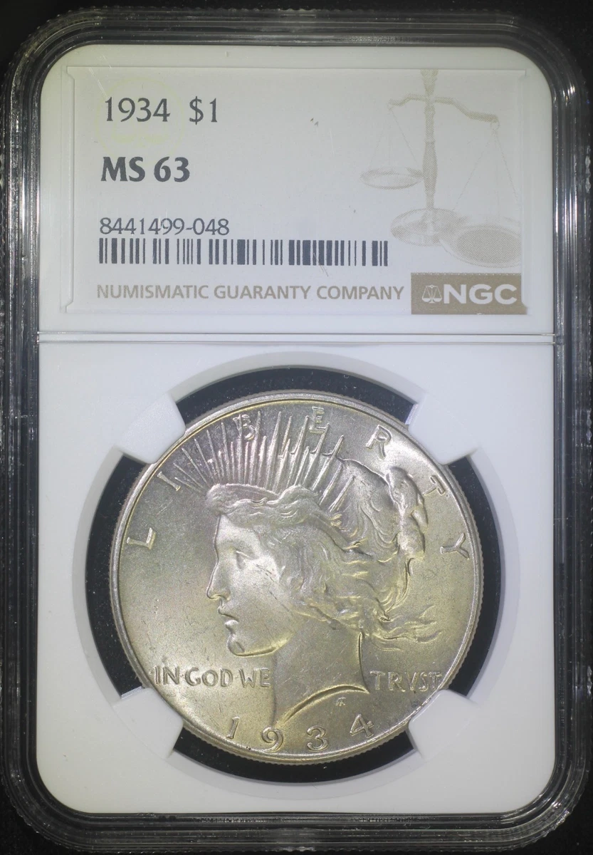 MS 63 Graded 1934 Year Peace Dollars (1921-1935) for sale | eBay