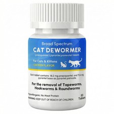 Dewormer for Cat and Kittens, Broad Spectrum Praziquantel & Pyrantel Pamoate Tab