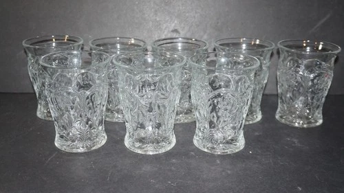 VTG Lot of 8 McKee Rock Crystal Flat Tumblers Glasses 4 1/4 In