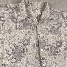 Vintage 1950s Asian Print Loop Collar Shirt Mens Hawaiian Dragon Button Shirt