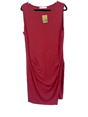 Peruvian Connection Pima Cotton Modal Aries Sheath Dress XL Red Rose Ruched