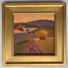 Jean Shom American, 20th Century Radiant Horizon Oil Painting Mountain Landscape