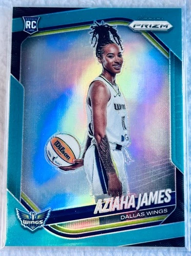 2025 WNBA PANINI PRIZM TEAL SSP 🩱  22/49 Rookie Variation AZIAHA JAMES