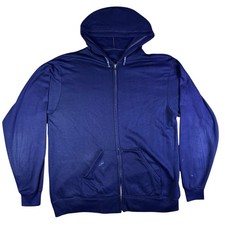 Vintage 70s Sears Kings Road Hoodie Mens XL Tall Navy Full Zip Up Sweatshirt