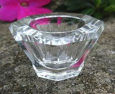 Sparkly, Heavy Glass or Crystal Octagon Shaped Open Salt Dip, Cellar, Dish!