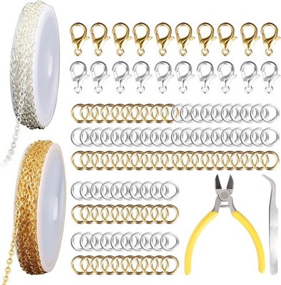 2 STK 5m Schmuckkette Gliederkette Kit mit Karabinerverschluss Biegeringe