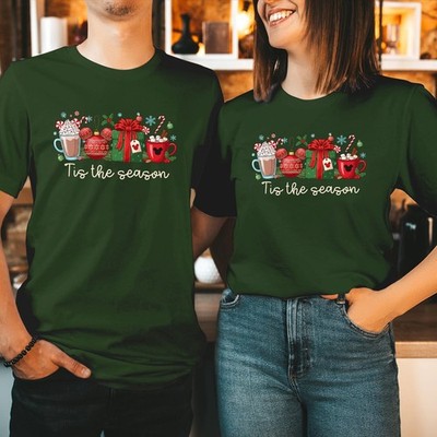 Tis The Season Weihnachten T-Shirt Hot Cocoa Coffee Xmas Holiday Geschenk Top T-5015