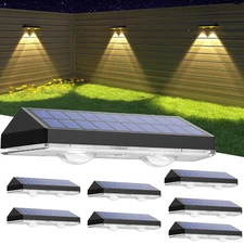 2-8X LED Solar Power Fence Lights Deck Door Wall Stair Step Outdoor Garden Lamp