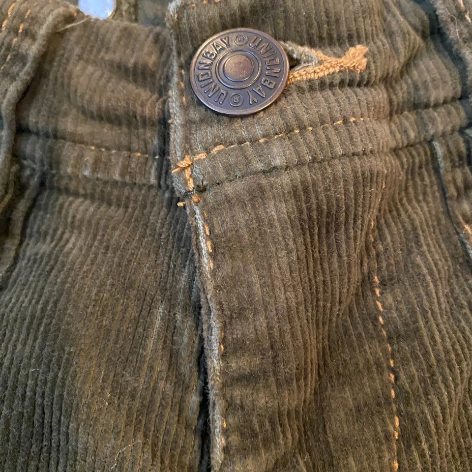 Pantalones bootcut vintage de pana oliva elásticos acampanados retro Y2K otoño ropa de calle Foto 4 de 4