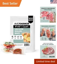 Pre-Cut 8x12 Inch BPA-Free Vacuum Sealer Bags - Ideal for Fresh Food Storage