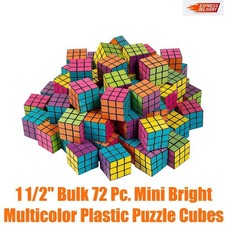 1 1/2" Bulk 72 Pc. Mini Bright Multicolor Plastic Puzzle Cubes