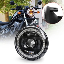 Rebel 500 LED Headlight 30W Motorcycle Headlight with Crystal White&Amber Hal...