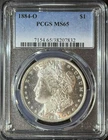 1884-O Morgan Silver Dollar $1 ~ PCGS Graded MS65 ~ Beautiful GEM BU Coin