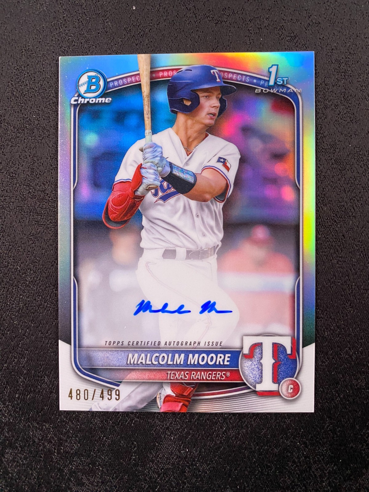 2025 Bowman Chrome 1st Prospect Auto Malcolm Moore Refractor /499 D619
