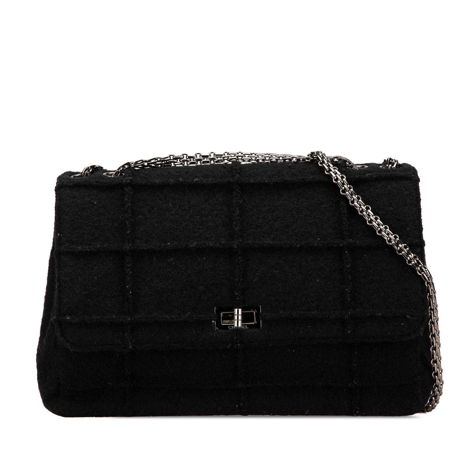 Chanel Jumbo Reissue 2.55 Chocolate Wool Felt Flap Bag