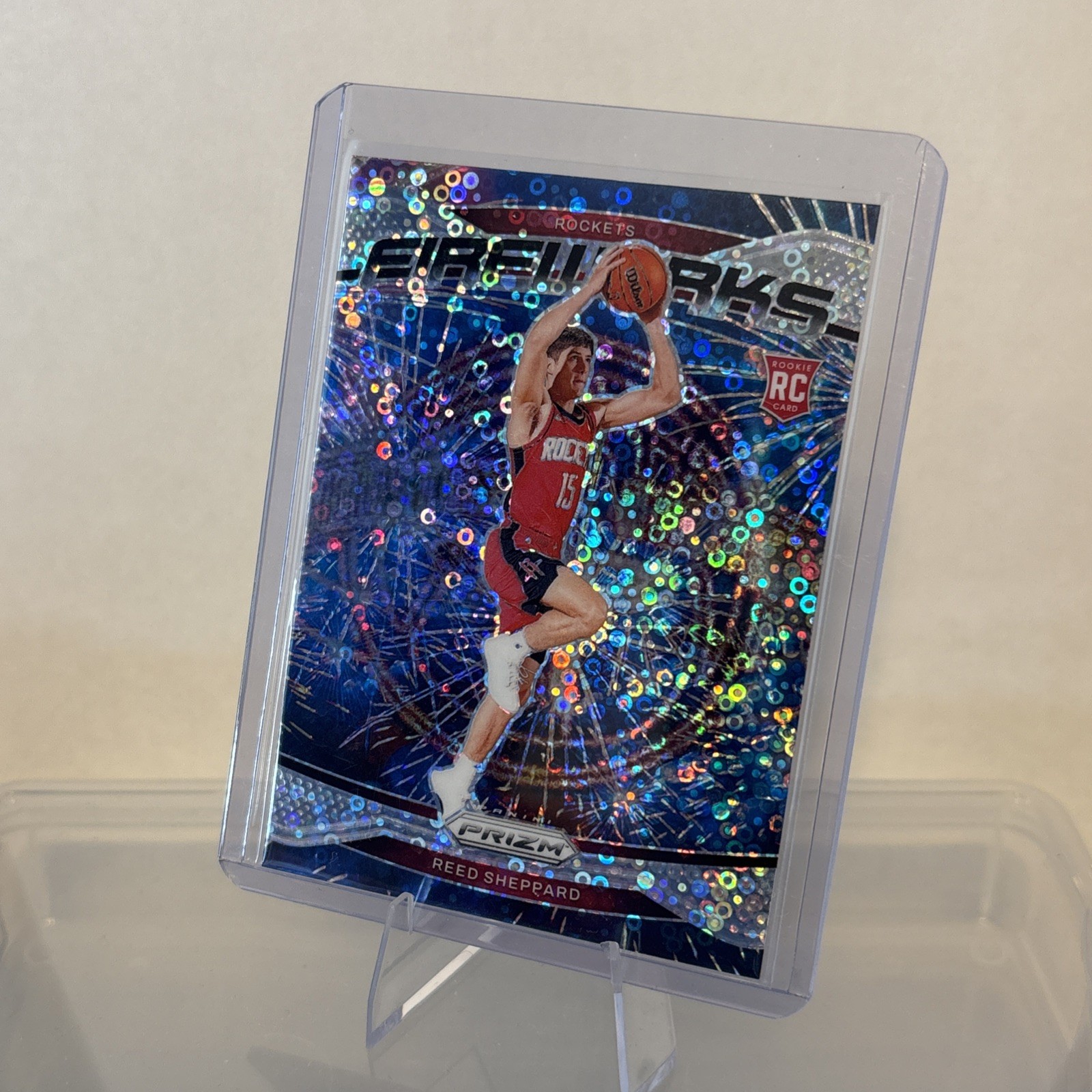 2024-25 Panini Prizm - Fireworks Reed Sheppard #15 Fast Break Prizm (RC)