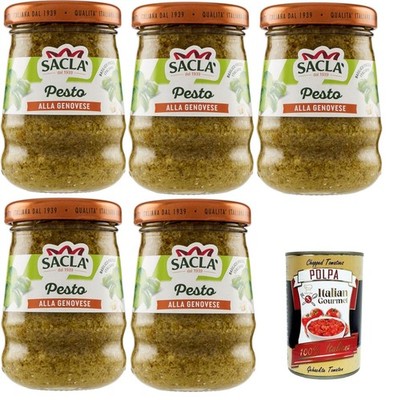 Saclà Pesto Genovese, 5x90g, mit italienischem Basilikum+Polpa