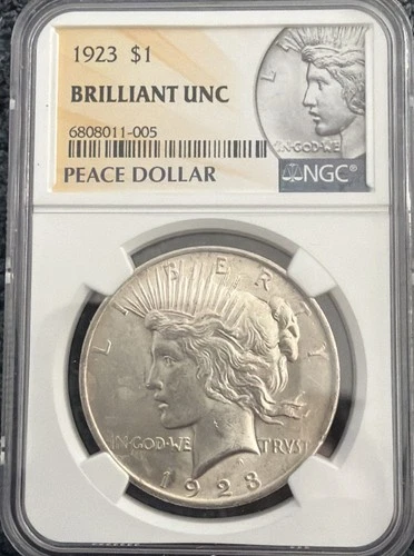 1923 Peace Silver Dollar 100th Anniv 2021 Special Label BU MS Unc NGC *5415