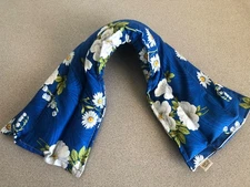 rice heating  pad hotcold shoulder neck wrap pack 21x6” Blue FLORAL  Reusable