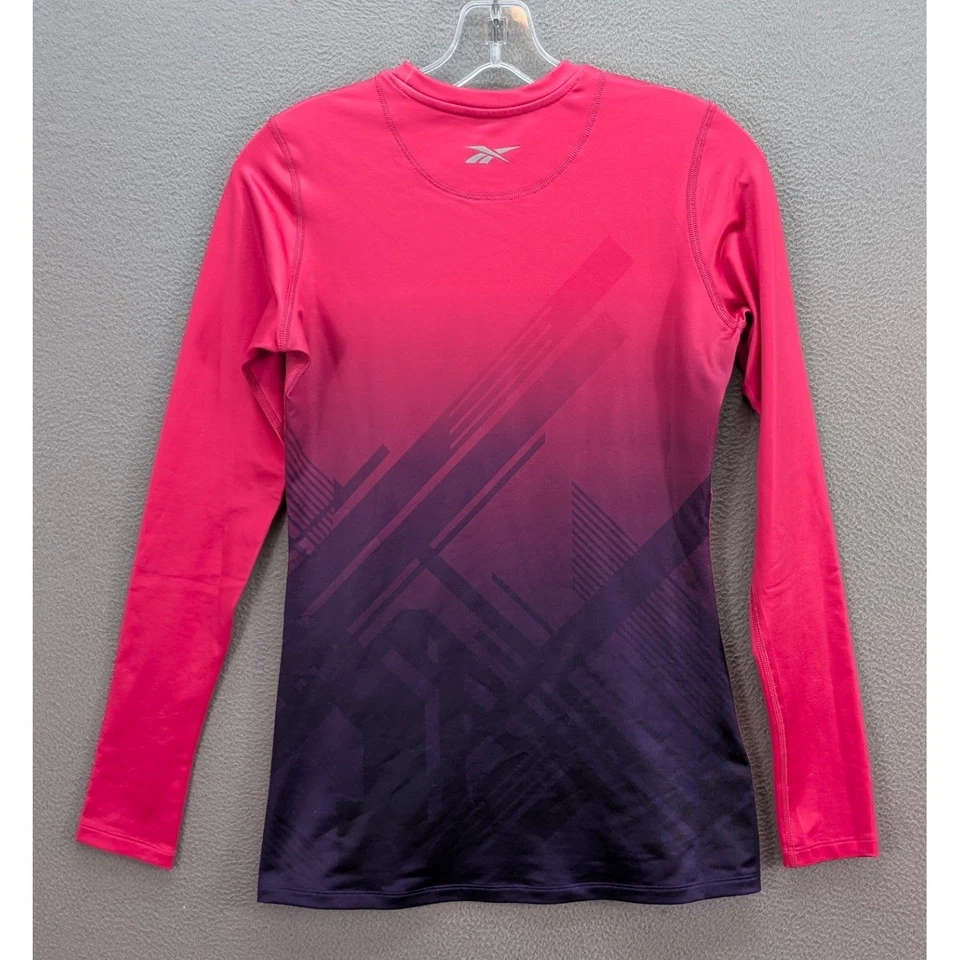 锐步女式长袖运动上衣小号Ombre粉色紫色训练套衫 — 第 4/4 张图片