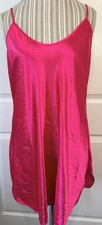 VTG Intimate Moods Hot Pink Liquid Satin Chemise Nightgown Lingerie 1X