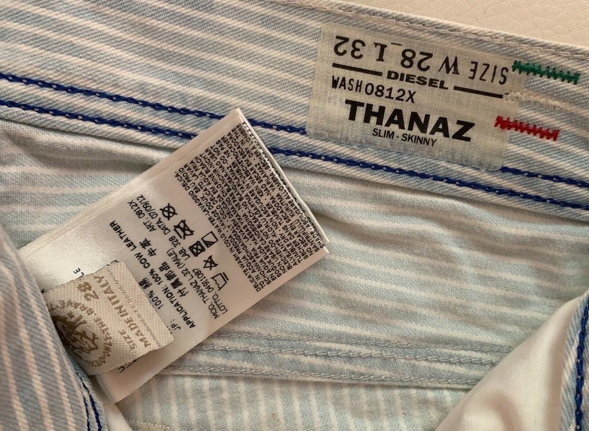 Jean Diesel Thanaz 0812X Slim Skinny - Taille 29x32 - 100% Coton - Neuf Avec Étiquette - Made In Italy
