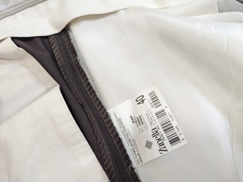 Zanella Dress Pants Mens 40X29 Brown Jesse Preppy Pleated Wool Business Cuffed - Picture 9 of 9