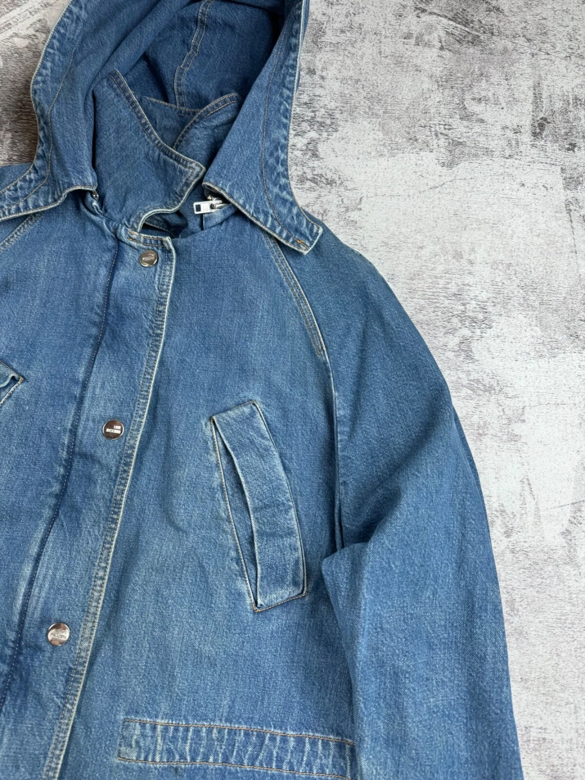 Trench Giacca Vintage anni '90 Love Moschino Made in Italy Lusso Denim Jeans
