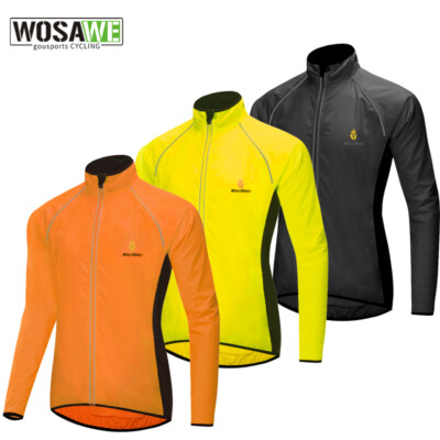 WOSAWE Reflektierend Fahrradjacke Winddicht Wasserdicht Lange Ärmel Mantel Top