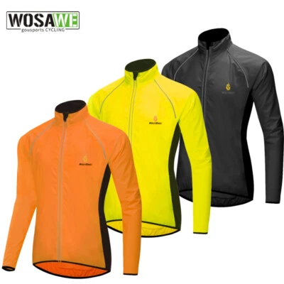 WOSAWE Reflektierend Fahrradjacke Winddicht Wasserdicht Lange Ärmel Mantel Top