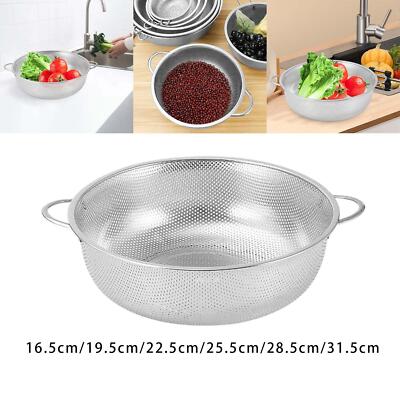 Edelstahl Sieb Sieb Reissieb dichtes Loch Korb Waschen Gemüse