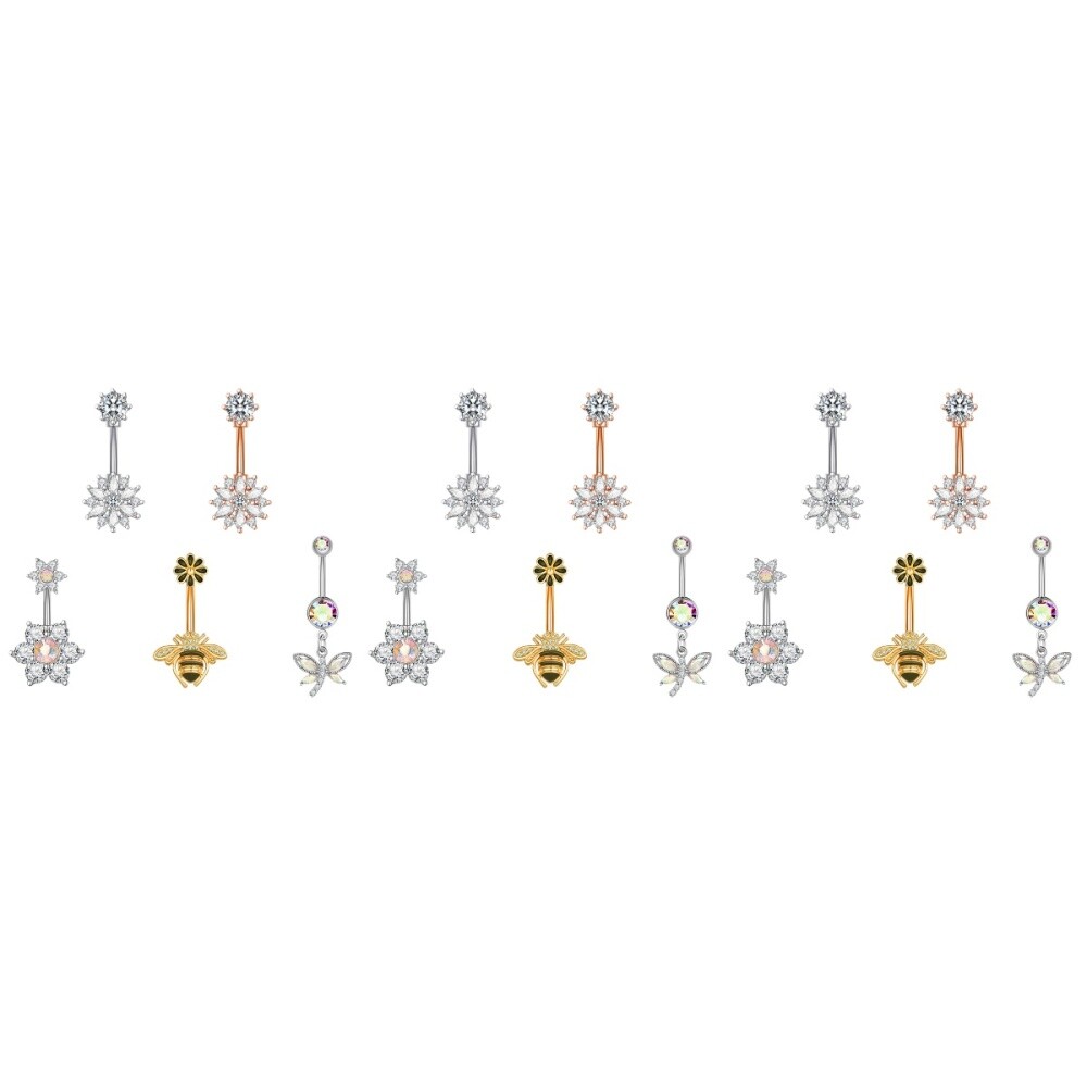 15 Pcs Frauen Schmuck Piercing Schmuck Bauchnabel Bars …
