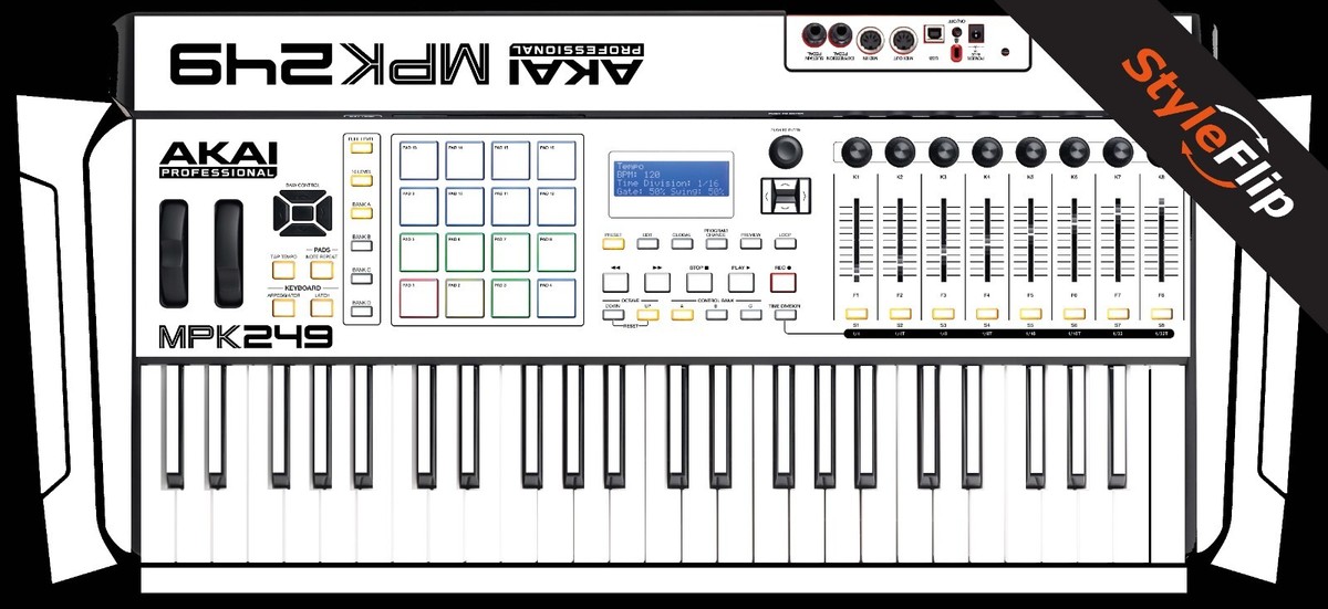 Akai MPK 249 Skin | Color White | Protective Decal